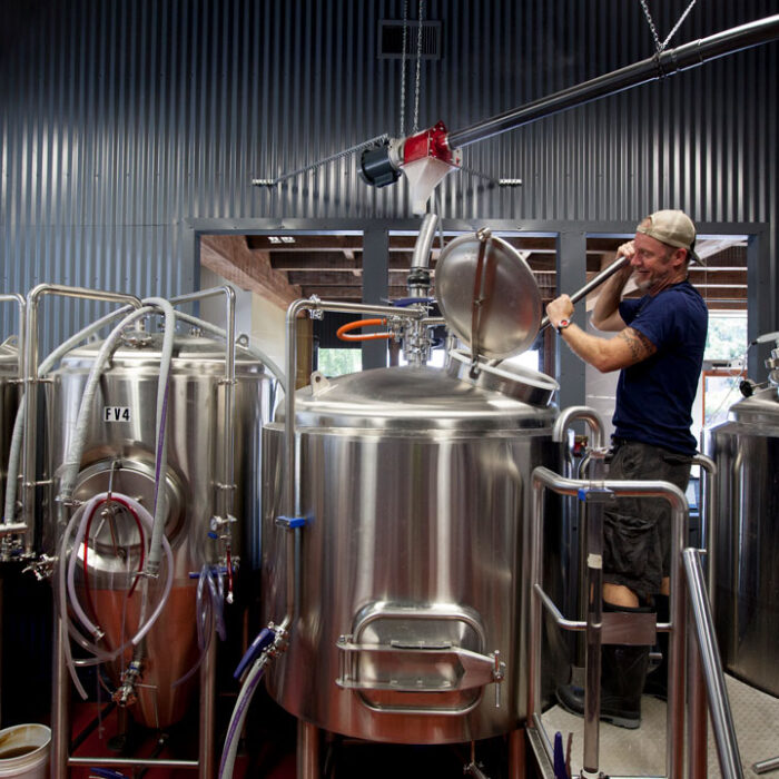 Brewing Stills at Three Forks Bakery & Brewery
