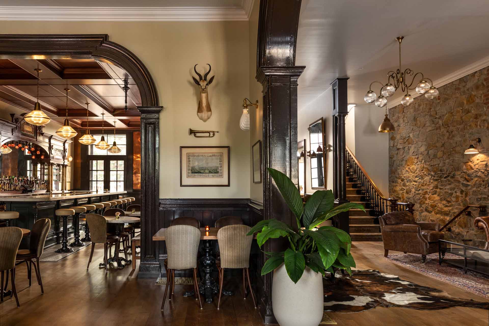 Beautiful victorian renovation at the Golden Gate Saloon Restaurant at the Holbrooke Hotel